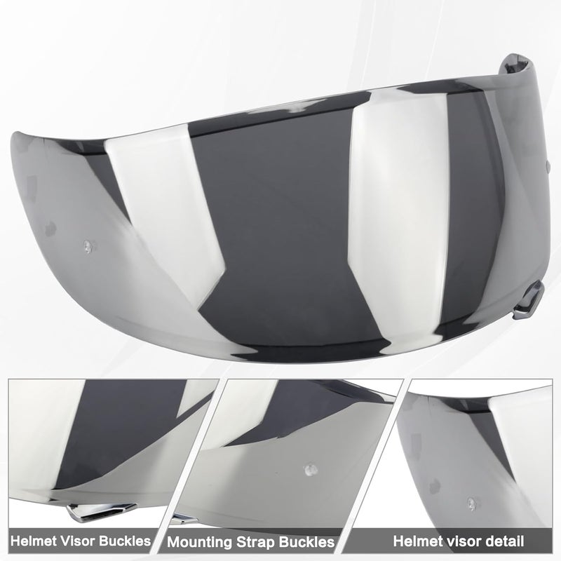 RIDLOG RF1200 Motorcycle Helmet Visor for RF-1200 CWR-1 Visor Replacement, Motorcycle Helmet Visor Compatible with RF-1200 CWR-1 X14 Z7 X-Spirit Tinted RF 1200 Visor (Silver) - Image 5